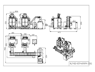 Uae Customer Two Five Row Powder Packaging Machines+20 Bags per Bag Horizontal Feeding Machine